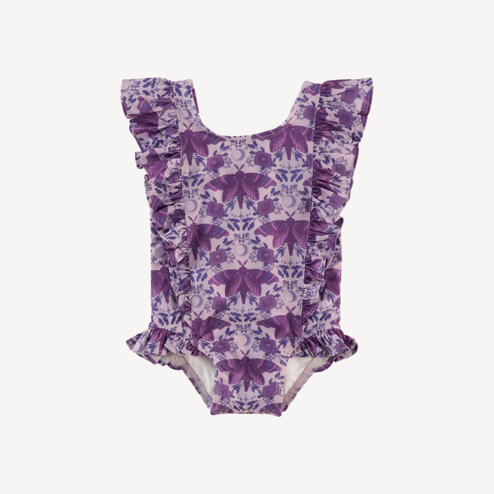 side ruffle tank swimsuit | forest butterfly moon | swim