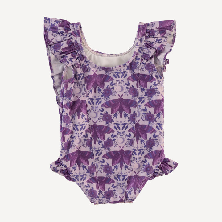 side ruffle tank swimsuit | forest butterfly moon | swim