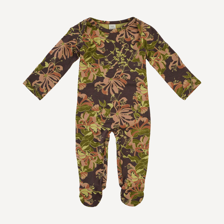 long sleeve lap neck footie | honeysuckle | bamboo