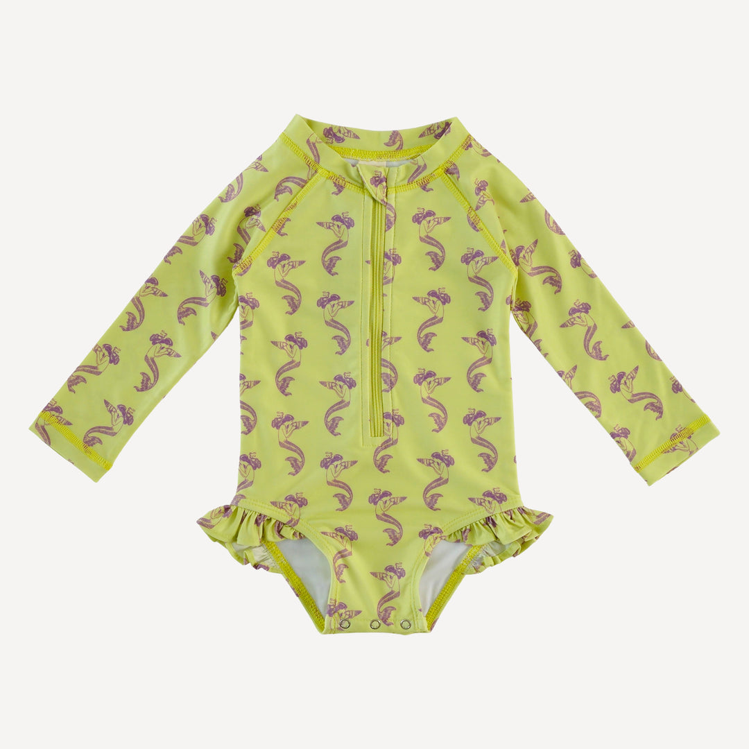long sleeve zip front ruffle swimsuit | violet mermaid | swim