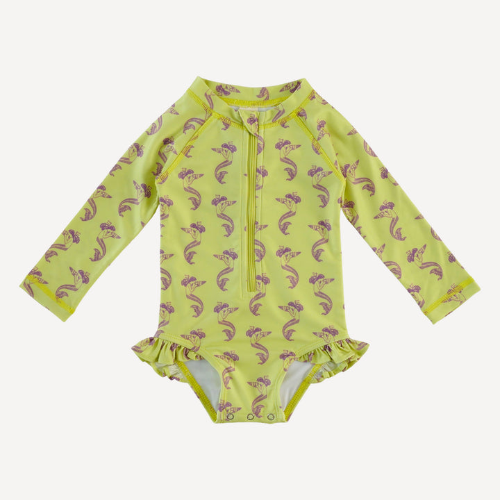 long sleeve zip front ruffle swimsuit | violet mermaid | swim