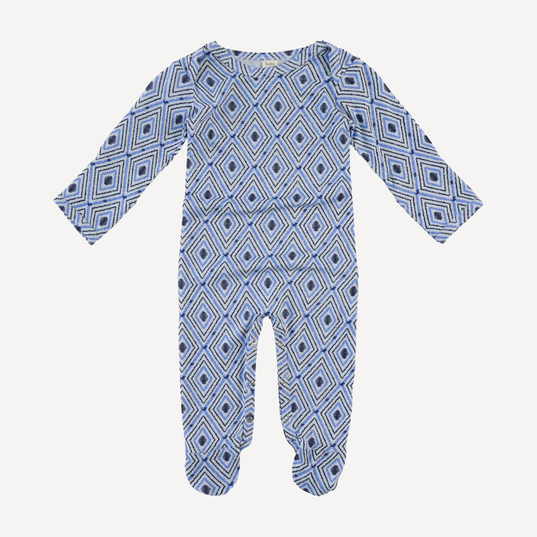 long sleeve lap neck footie | diamond | bamboo
