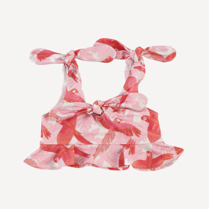 tie bow bikini | tropical parrots | swim