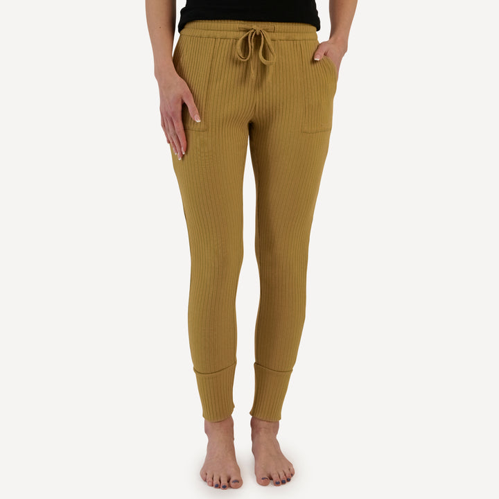womens skinny jogger | fennel | organic cotton wide rib