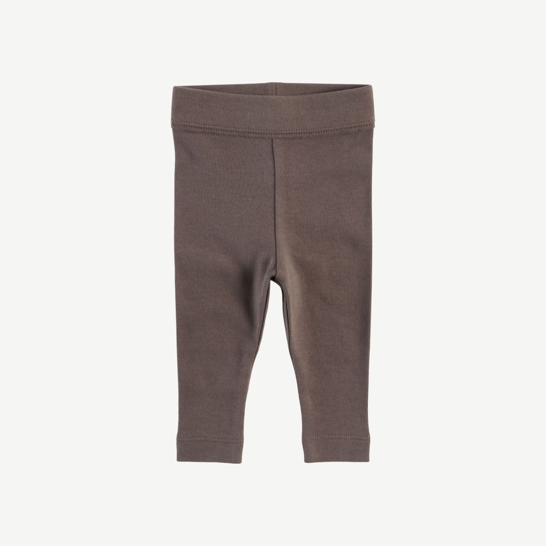 classic skinny legging | coffee | organic cotton flat rib