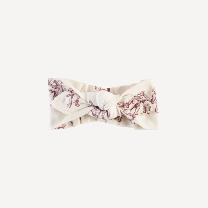 top knot headband | ginger teddy bear | organic cotton flat rib