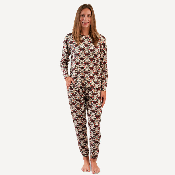 womens jogger set | dark butterfly night | bamboo