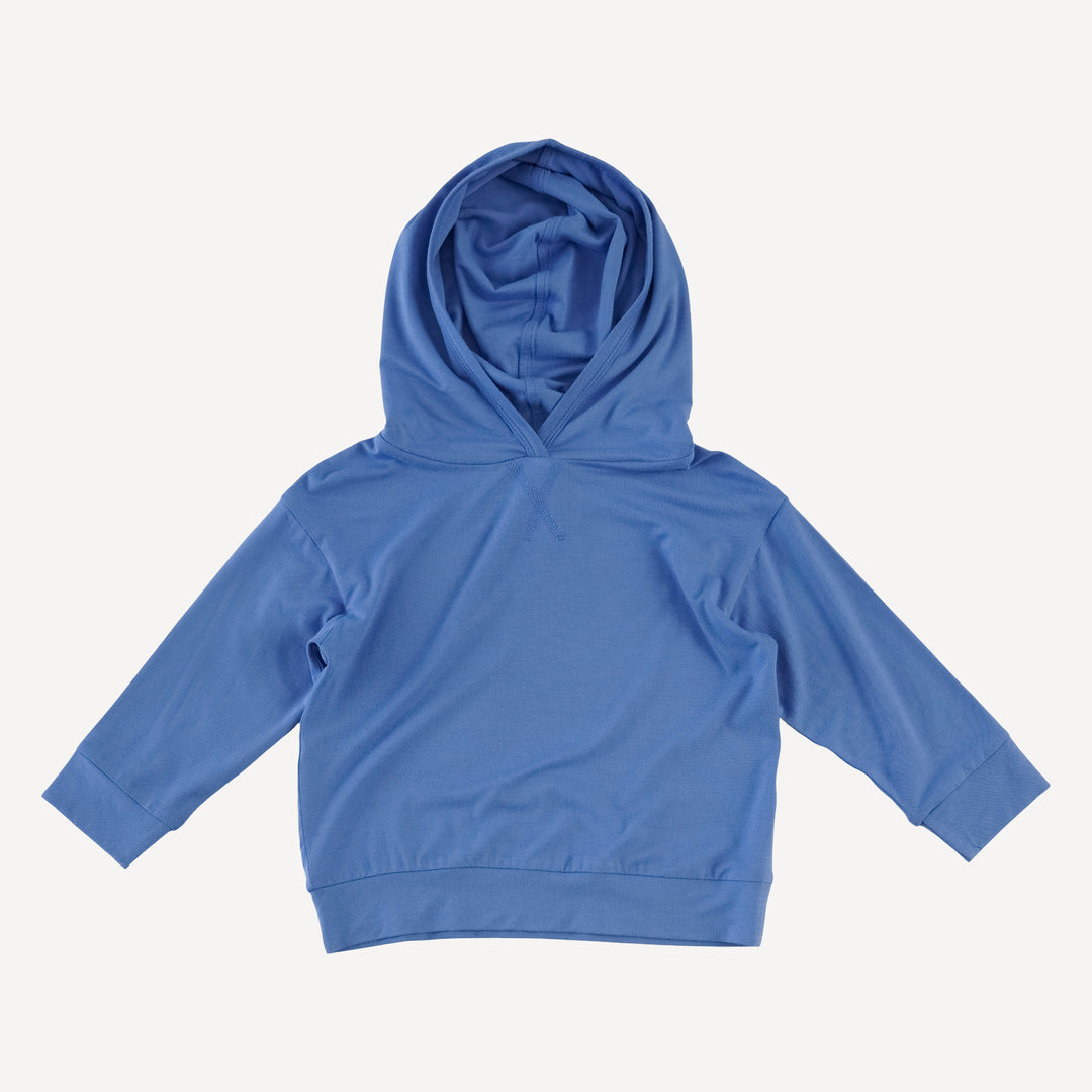 long sleeve hooded relaxed jogger set | marine water | bamboo