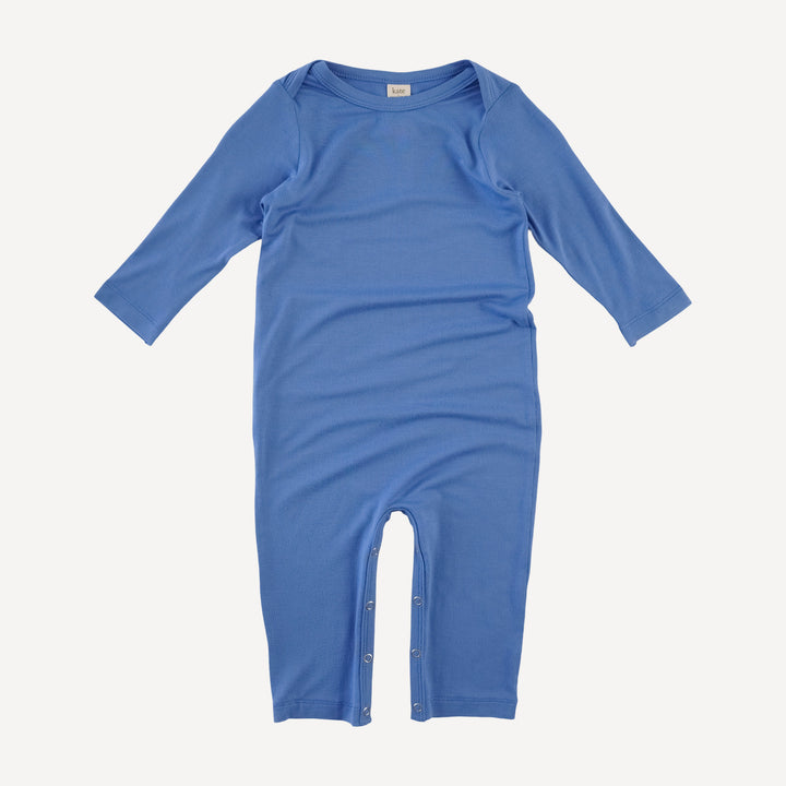 long sleeve lap neck jumpsuit | marine water | bamboo