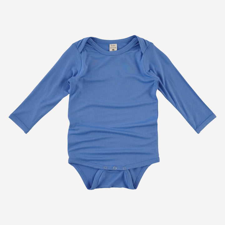 long sleeve lap neck bodysuit | marine water | bamboo