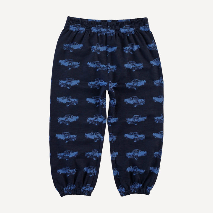 long sleeve hooded relaxed jogger set | classic car | bamboo
