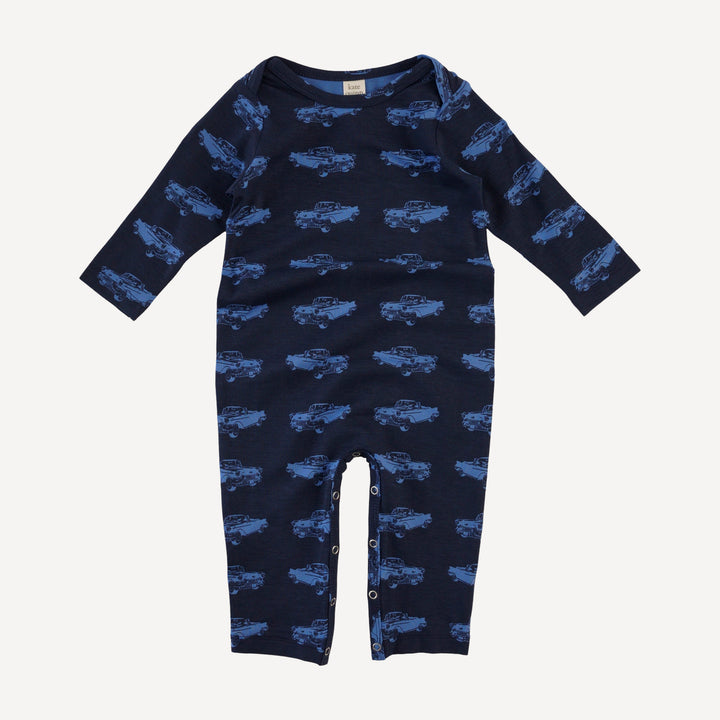 long sleeve lap neck jumpsuit | classic car | bamboo