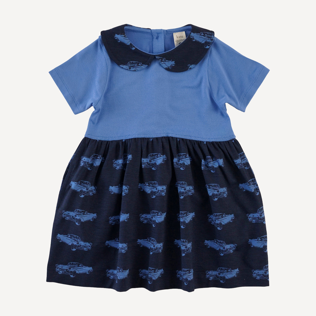 short sleeve peter pan dress | classic car | bamboo