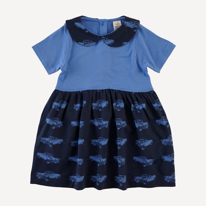 short sleeve peter pan dress | classic car | bamboo