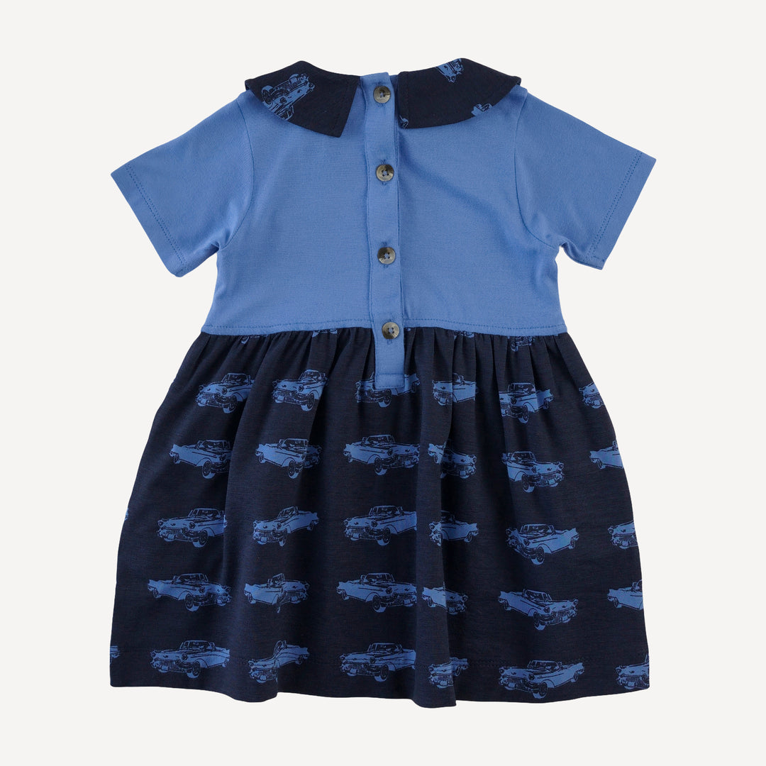 short sleeve peter pan dress | classic car | bamboo