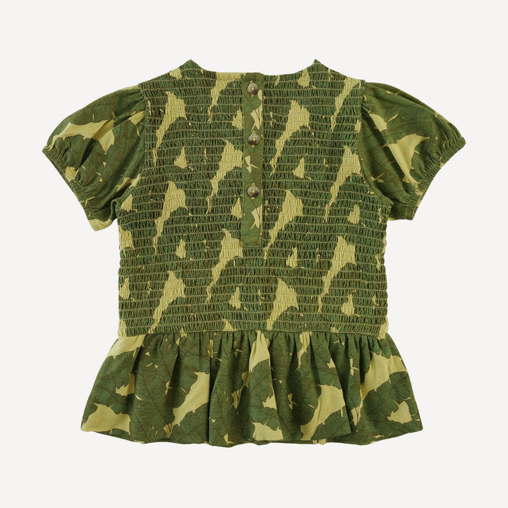 smocked ruffle top + pant set | banana leaf | bamboo