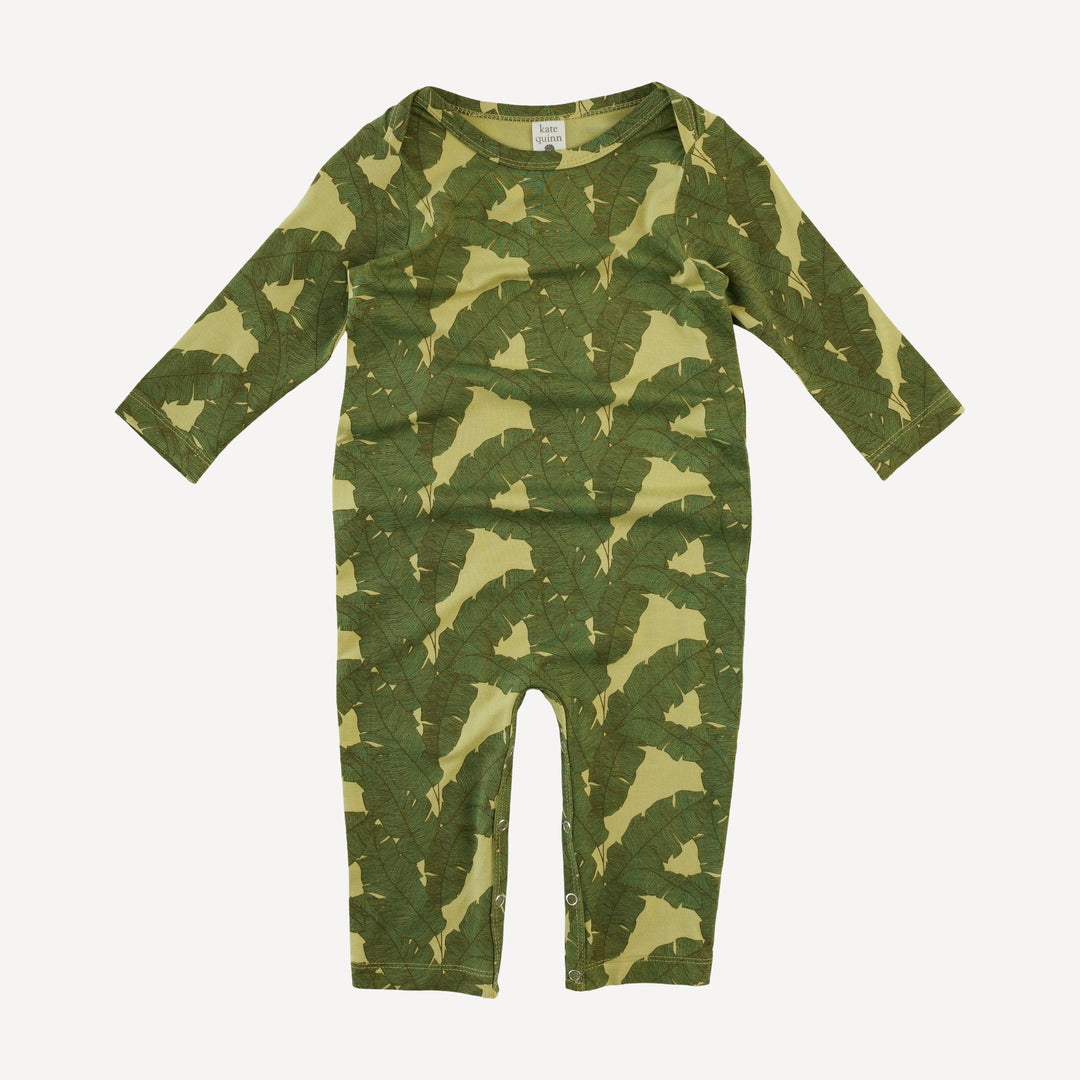 long sleeve lap neck jumpsuit | banana leaf | bamboo