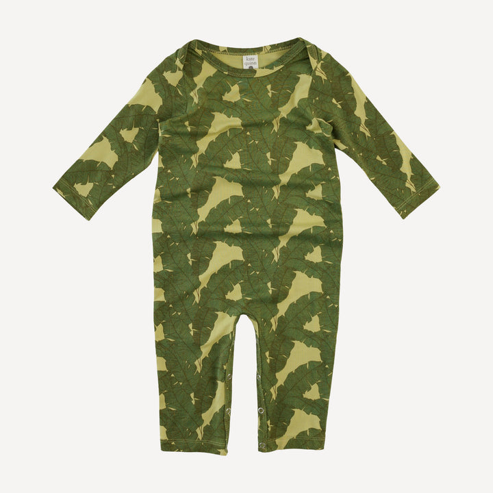 long sleeve lap neck jumpsuit | banana leaf | bamboo
