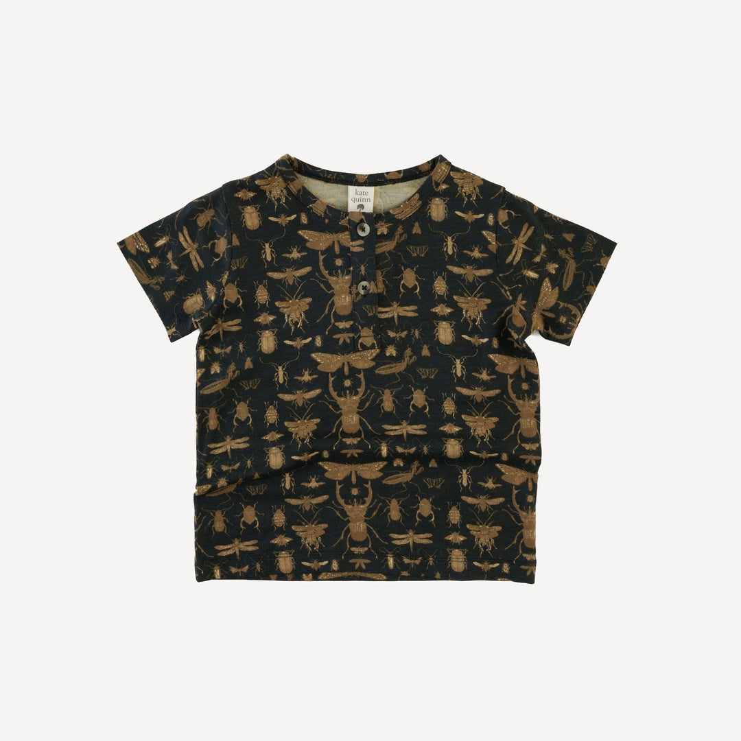 short sleeve basic henley tee | beluga insect woods | modal