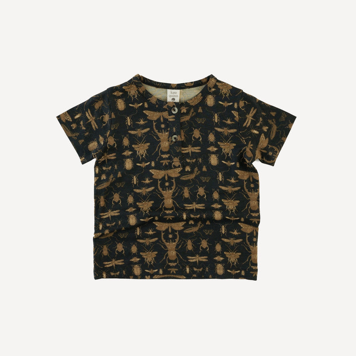 short sleeve basic henley tee | beluga insect woods | modal