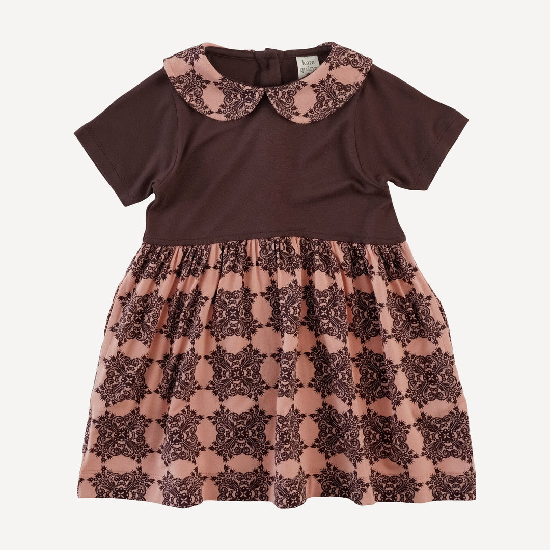 short sleeve peter pan dress | french bloom | bamboo
