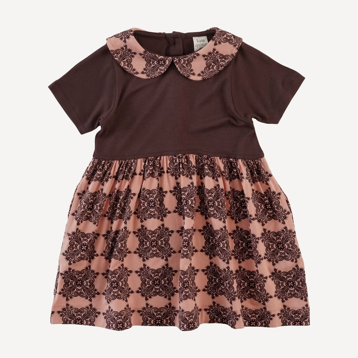 short sleeve peter pan dress | french bloom | bamboo