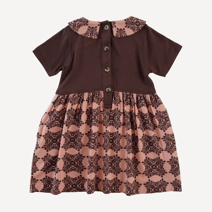 short sleeve peter pan dress | french bloom | bamboo