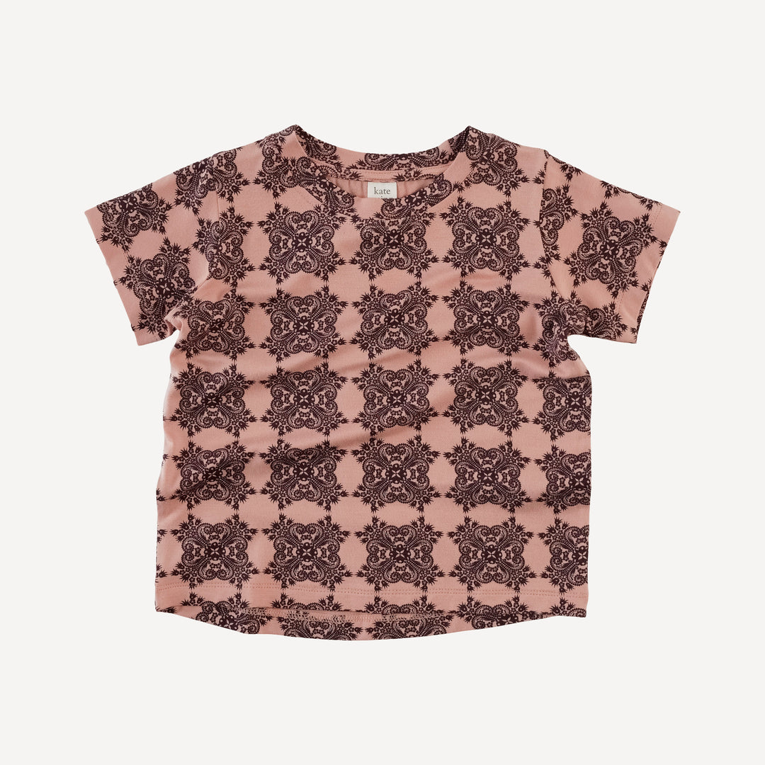 short sleeve boxy tee | french bloom | bamboo