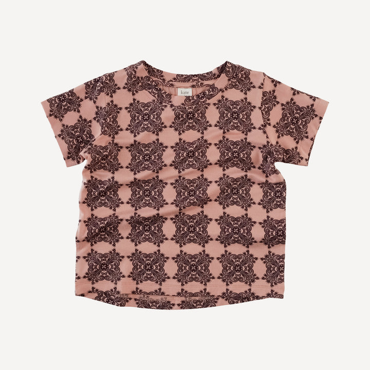 short sleeve boxy tee | french bloom | bamboo