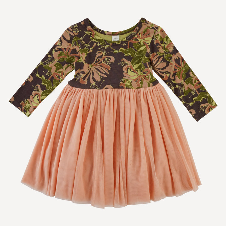 long sleeve ballerina tulle dress | honeysuckle | bamboo