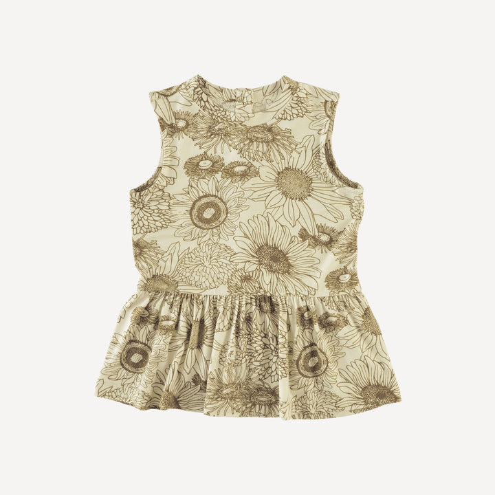 sleeveless kate top + bike short set | fennel sunflower | bamboo