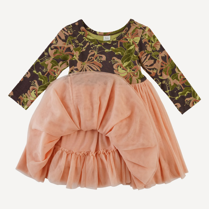 long sleeve ballerina tulle dress | honeysuckle | bamboo