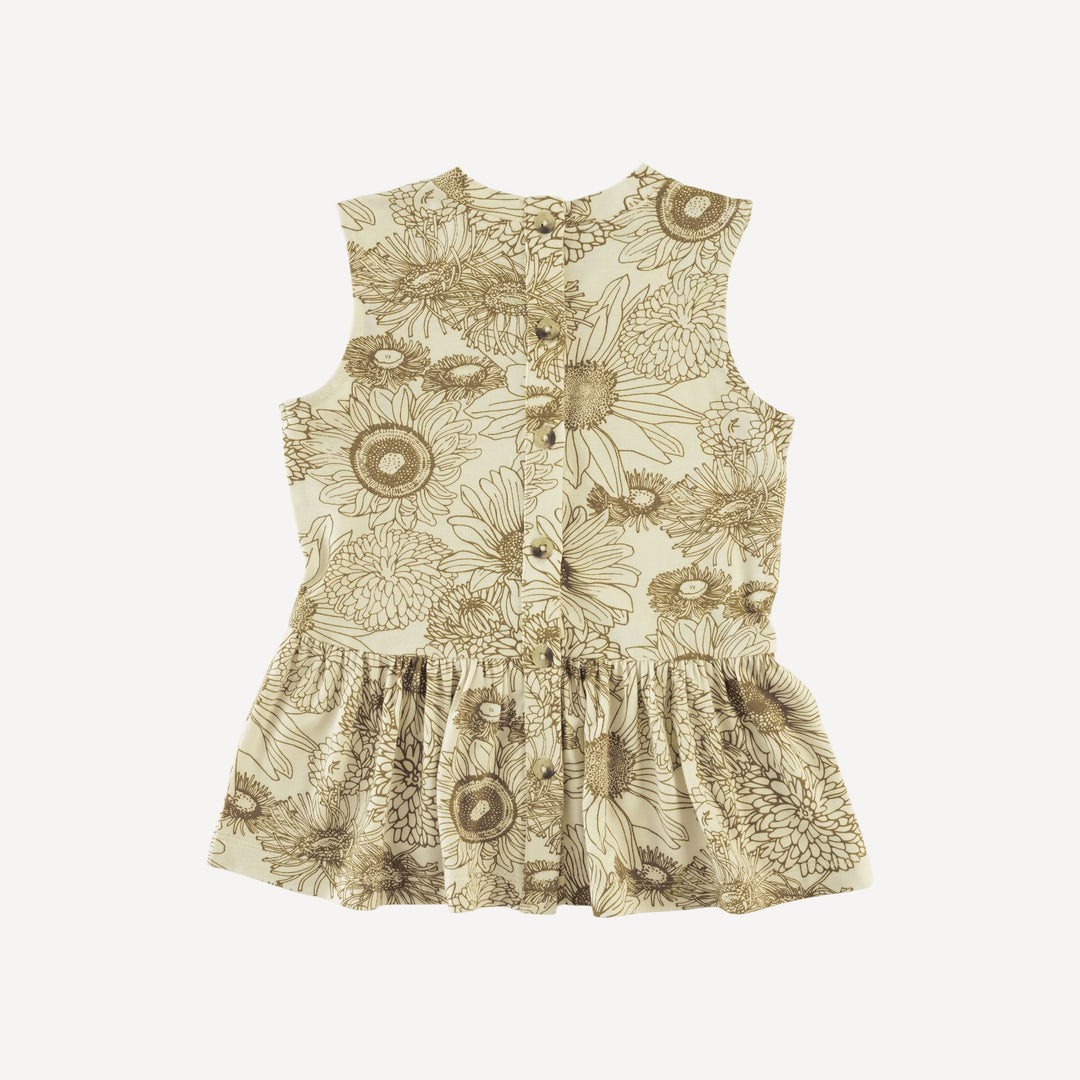 sleeveless kate top + bike short set | fennel sunflower | bamboo