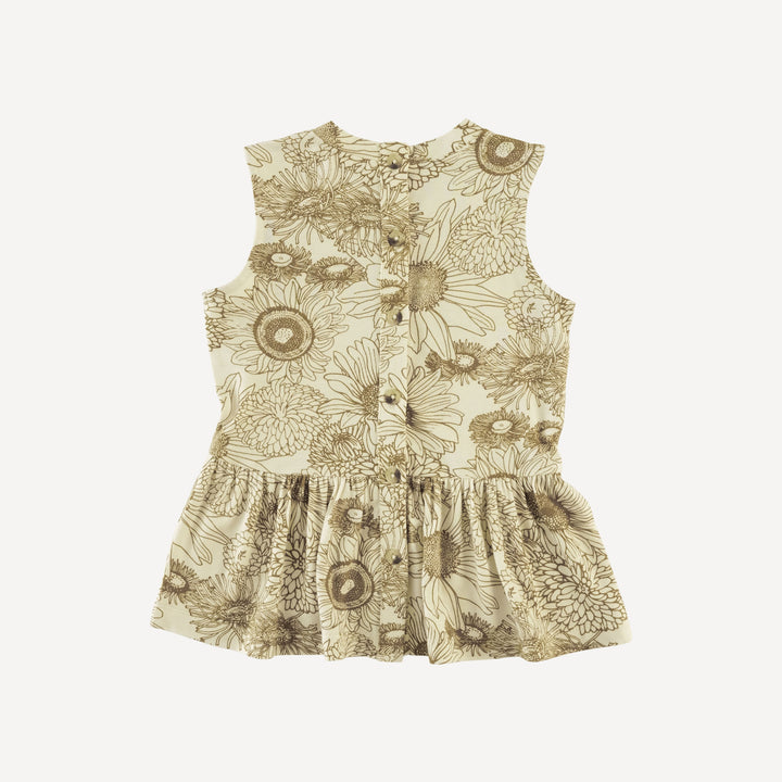 sleeveless kate top + bike short set | fennel sunflower | bamboo