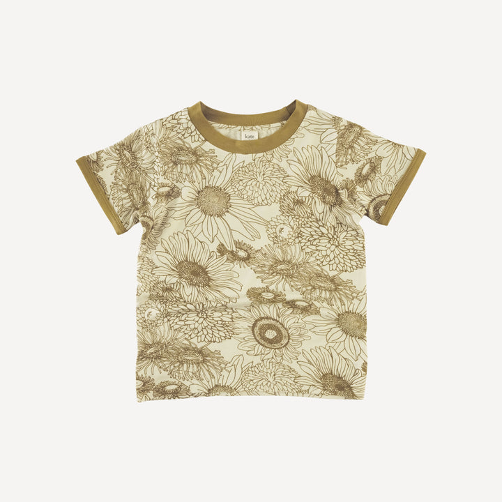 short sleeve ringer tee + retro track short set | fennel sunflower | bamboo