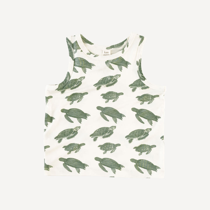 topstitch tank + relaxed short set | green sea turtle | bamboo
