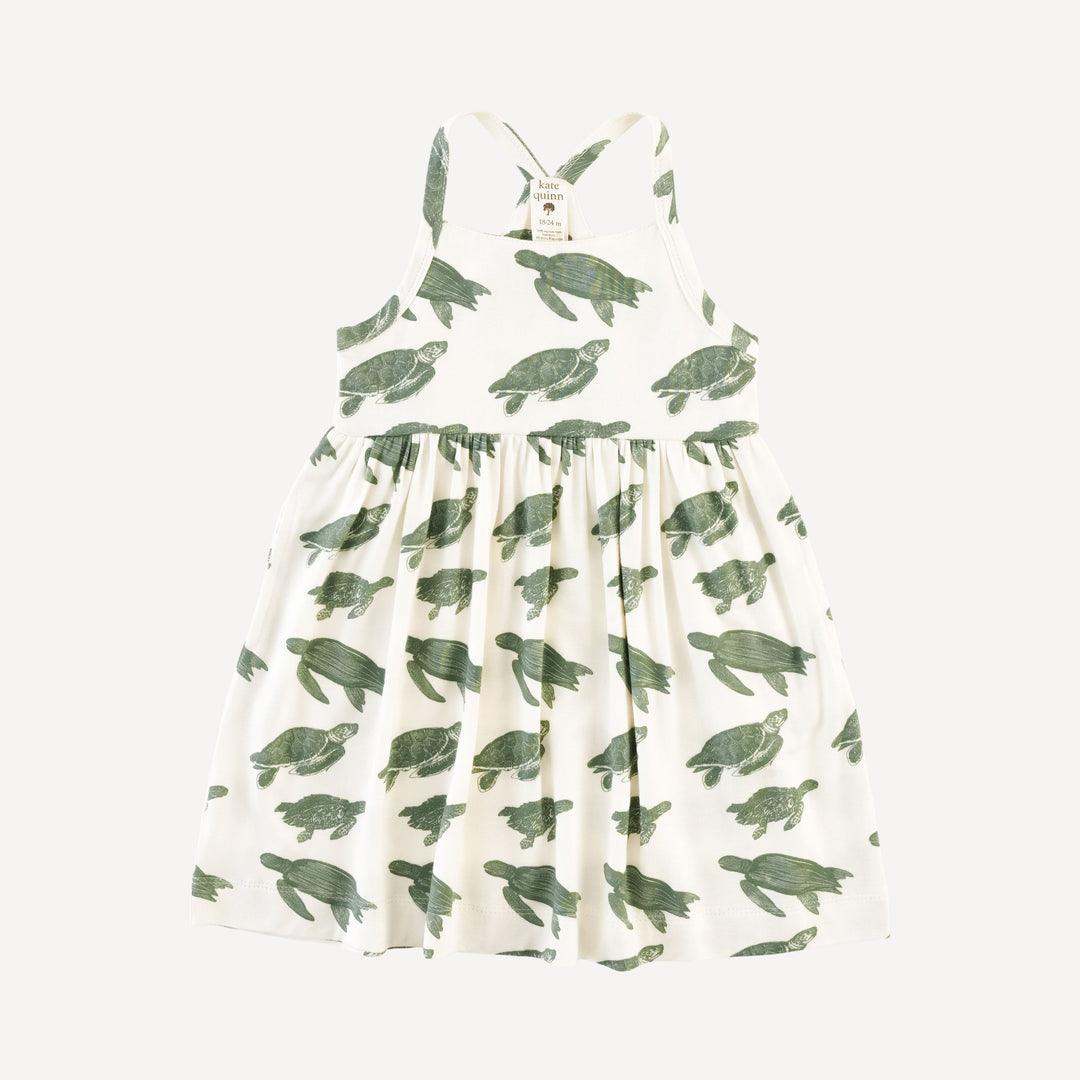 skinny strap pocket dress | green sea turtle | bamboo