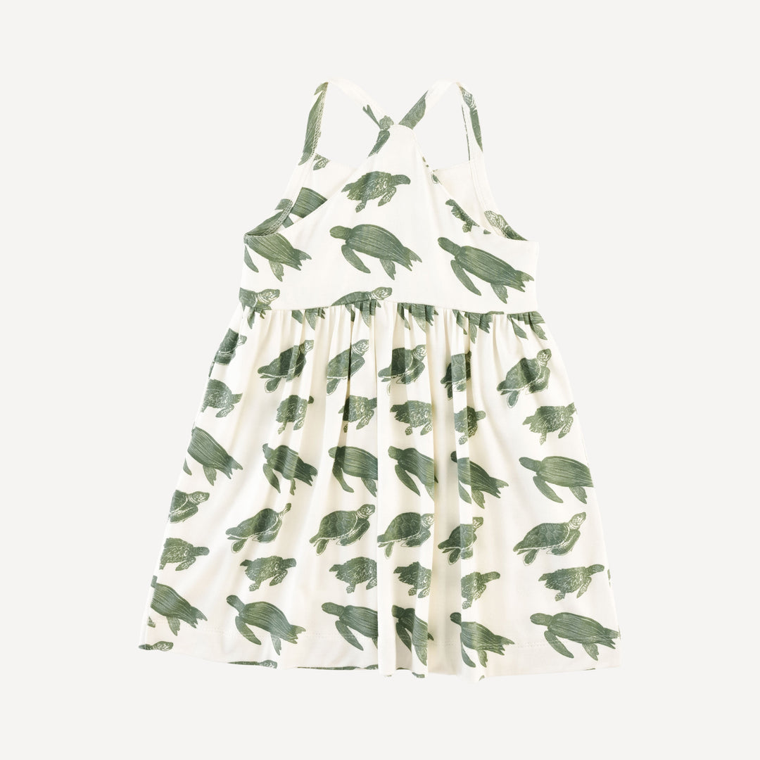 skinny strap pocket dress | green sea turtle | bamboo