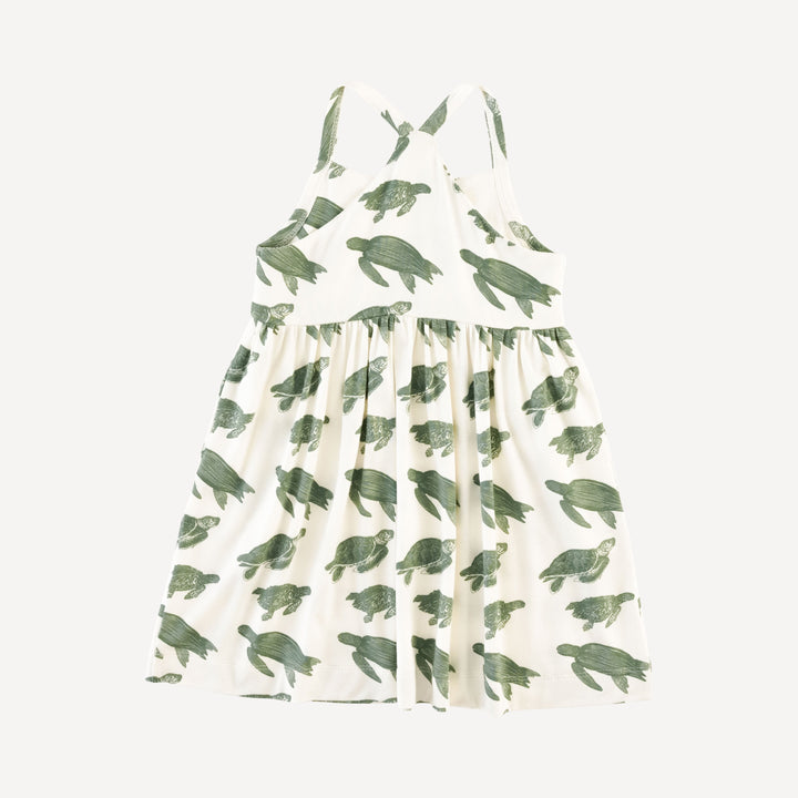 skinny strap pocket dress | green sea turtle | bamboo