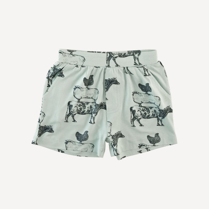 topstitch tank + relaxed short set | stacked animals | bamboo