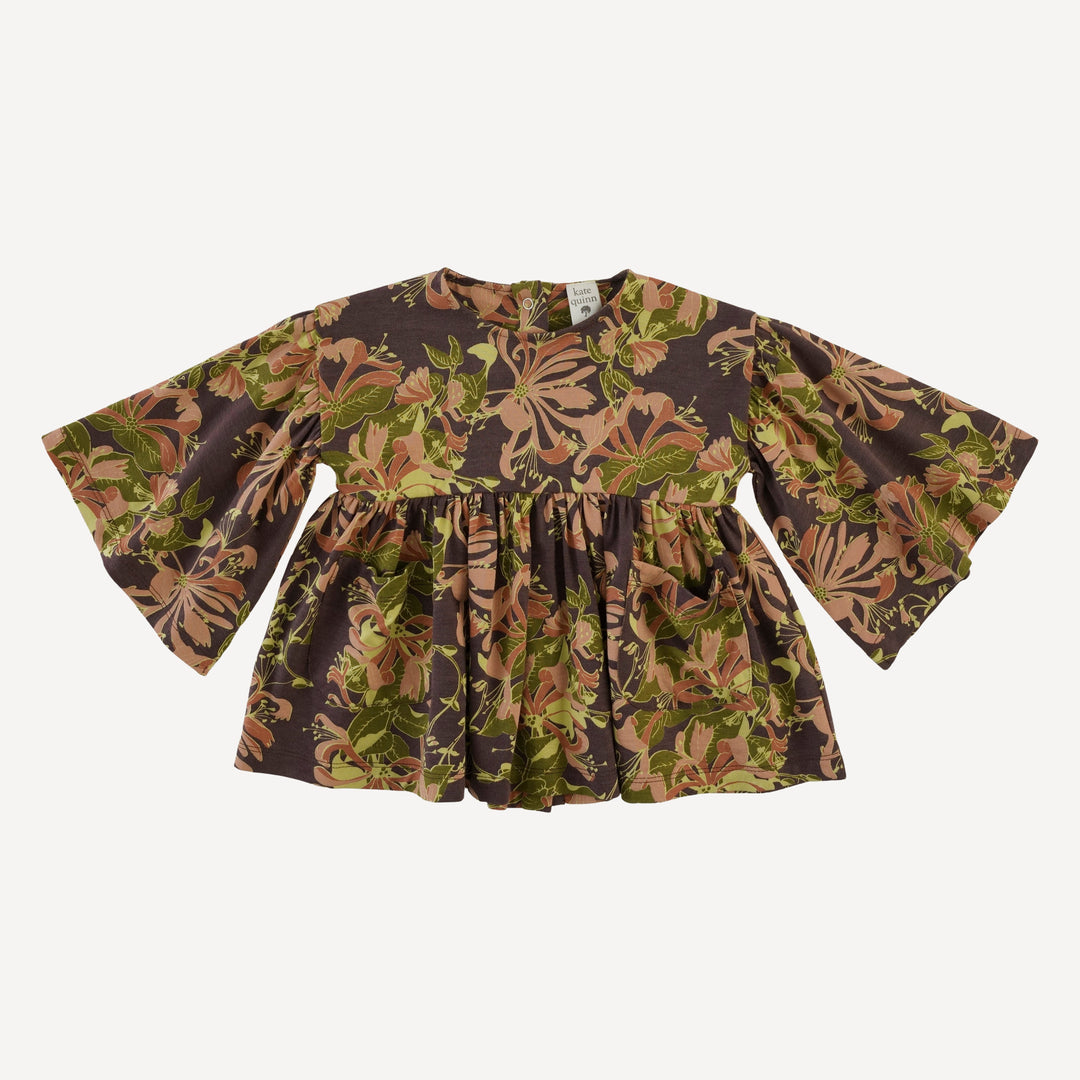 bell sleeve gathered tunic | honeysuckle | bamboo