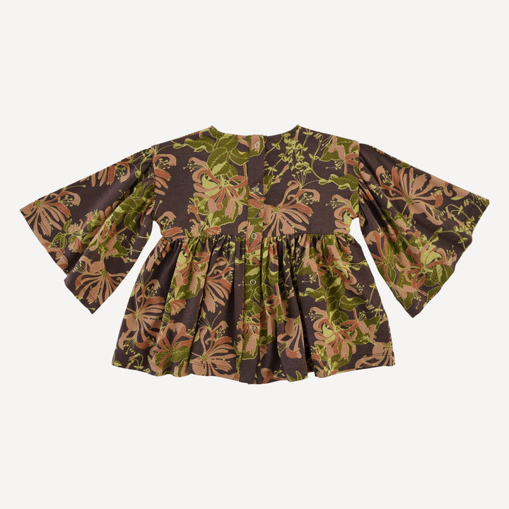 bell sleeve gathered tunic | honeysuckle | bamboo