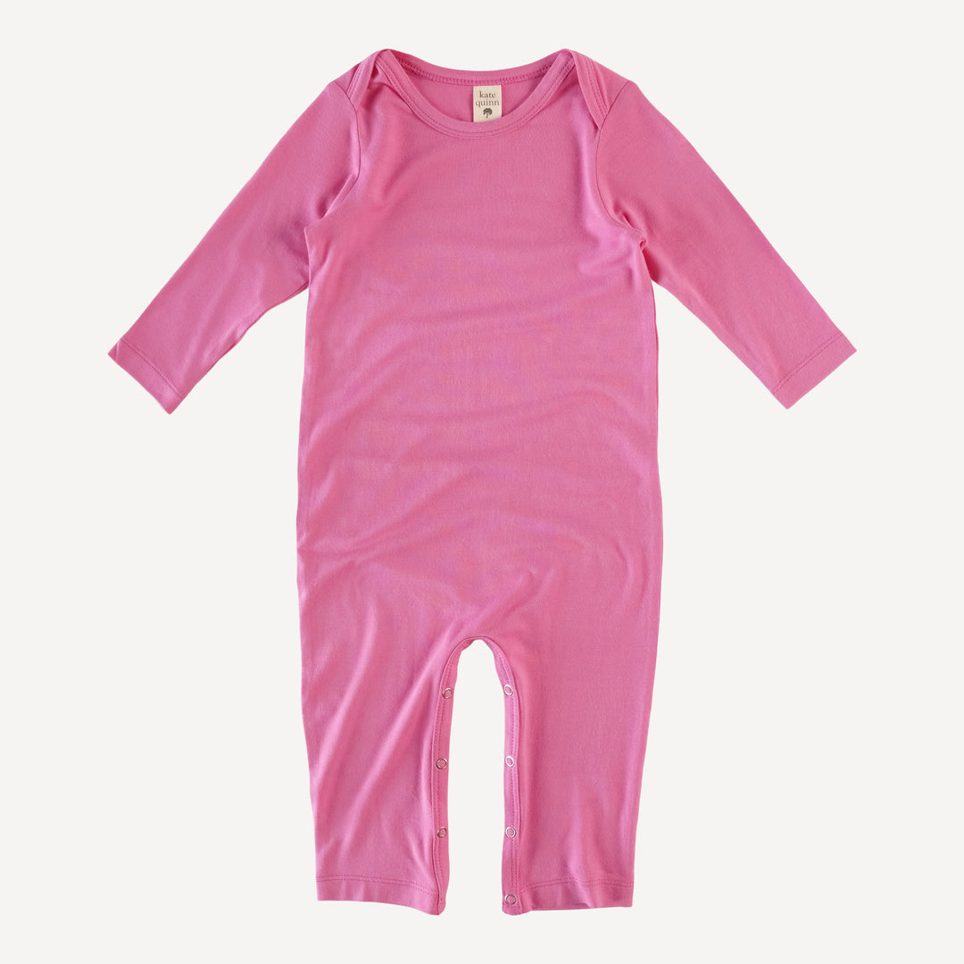 long sleeve lap neck jumpsuit | hot pink | bamboo