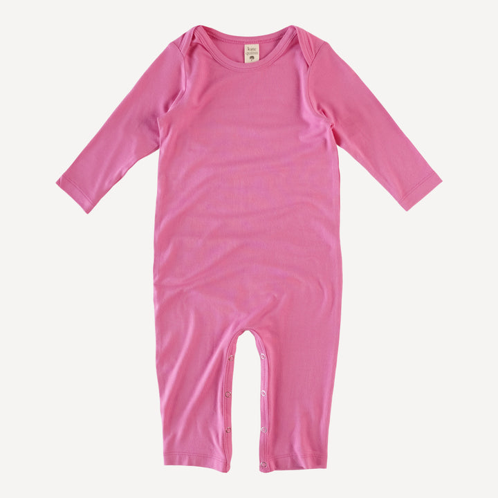 long sleeve lap neck jumpsuit | hot pink | bamboo