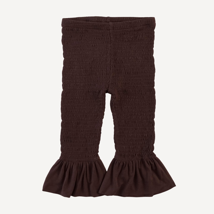 smocked ruffle top + pant set | dark fig | bamboo