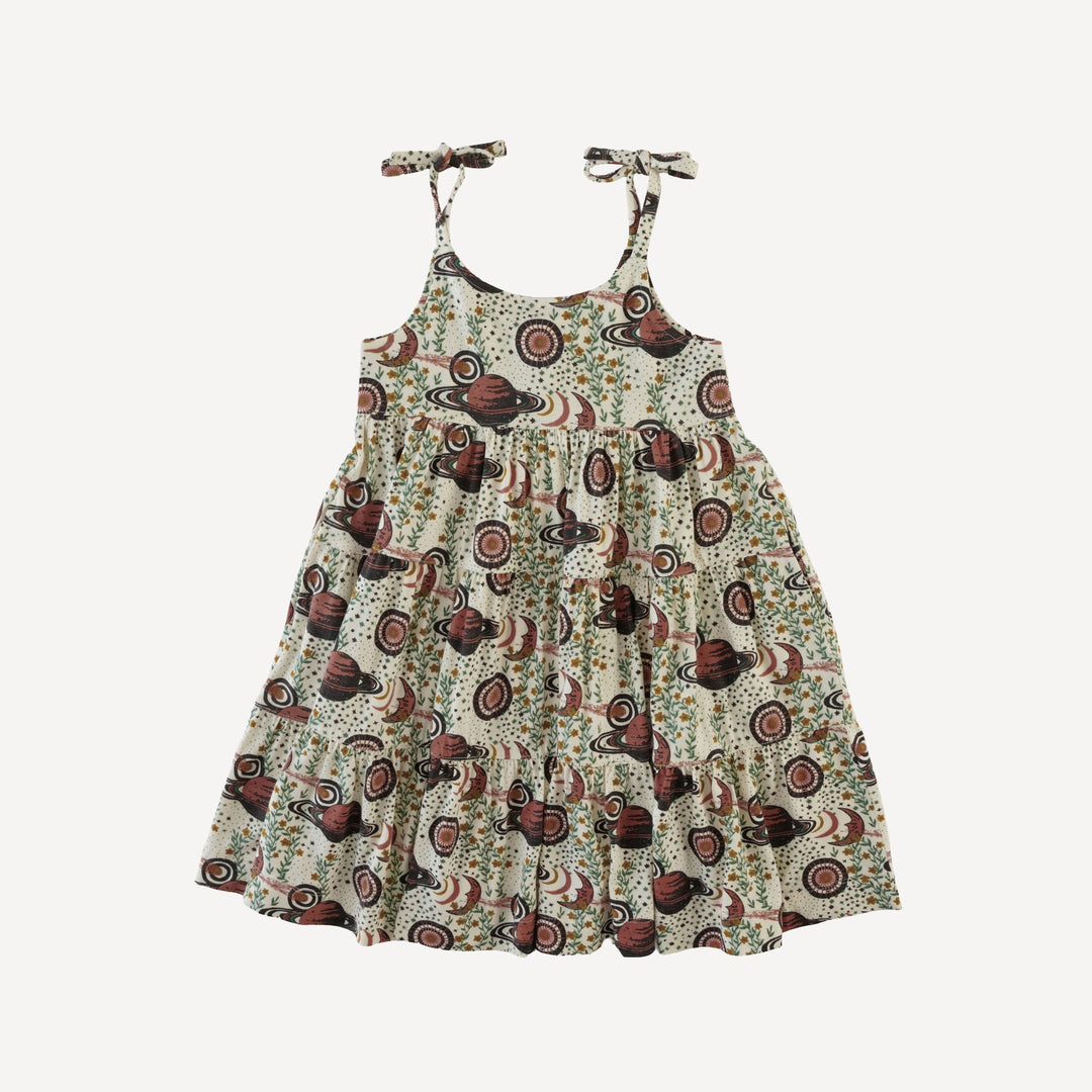 spaghetti tie prairie dress | mystical planets | bamboo