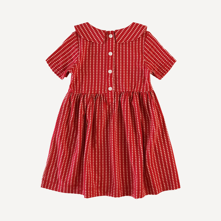 short sleeve peter pan dress | heart stripe | bamboo