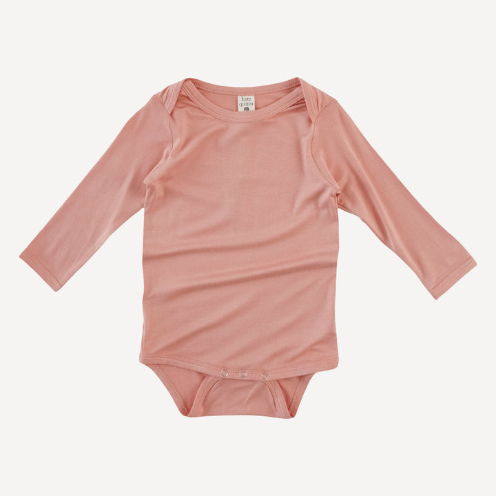 long sleeve lap neck bodysuit | vintage powder | bamboo