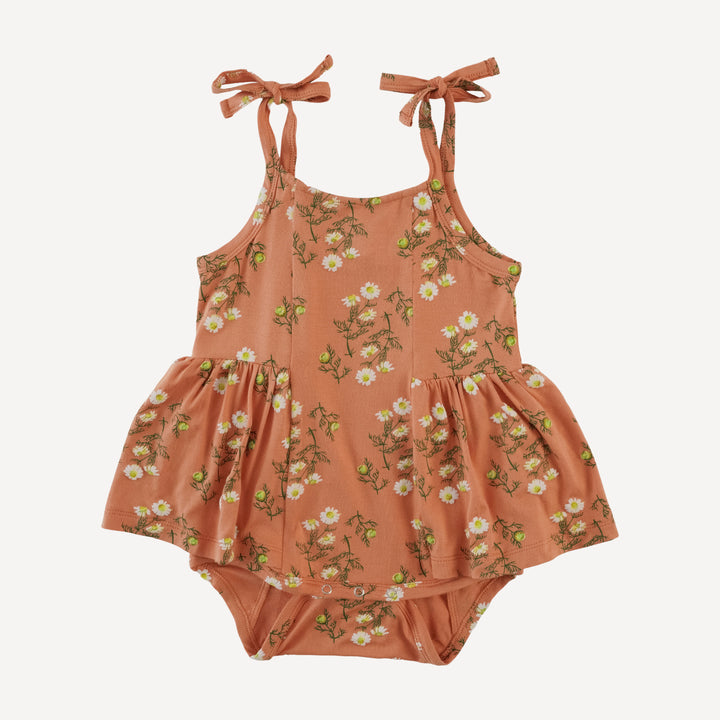 spaghetti tie ballerina bubble | wild chamomile | bamboo