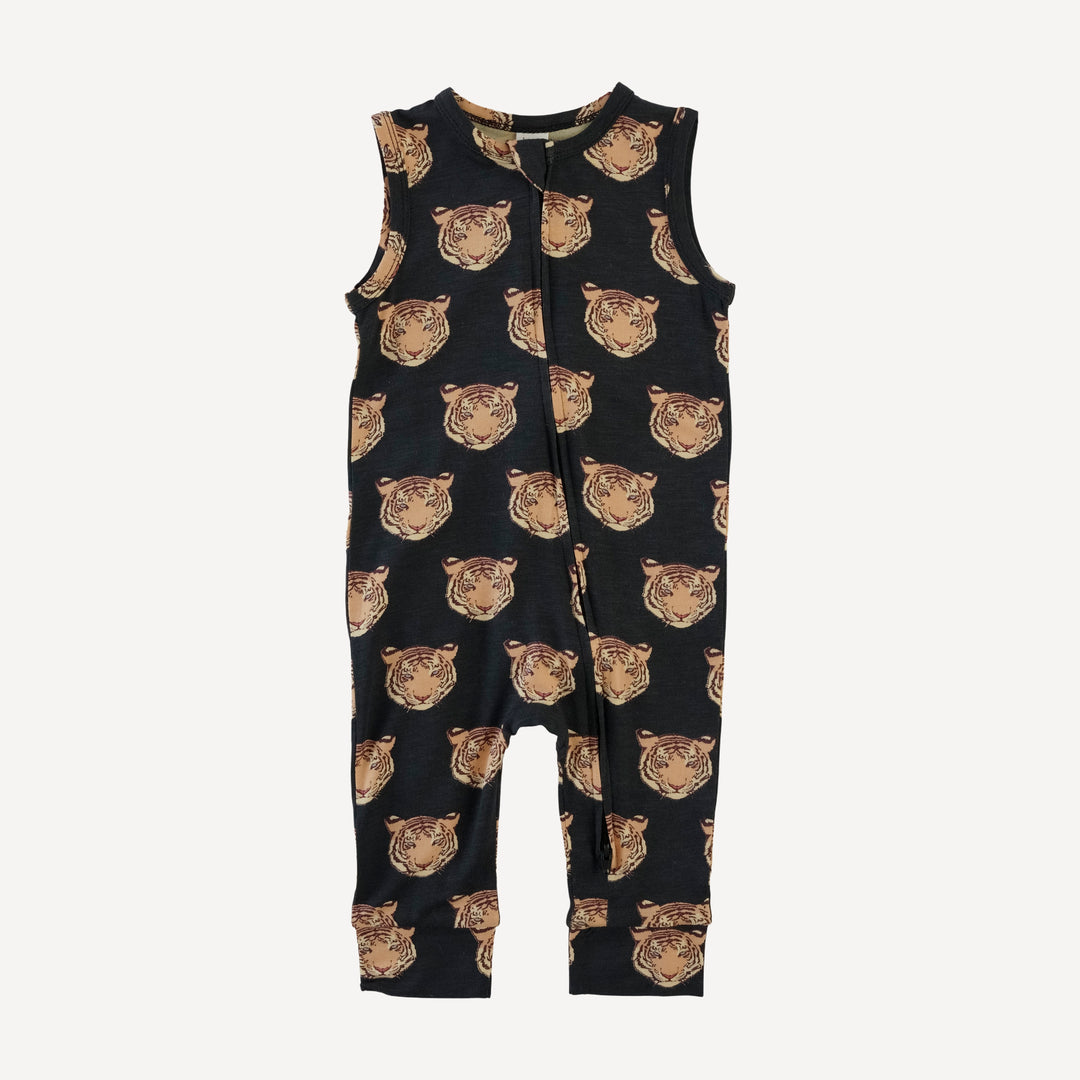 sleeveless zipper jumpsuit | OG tigers | bamboo